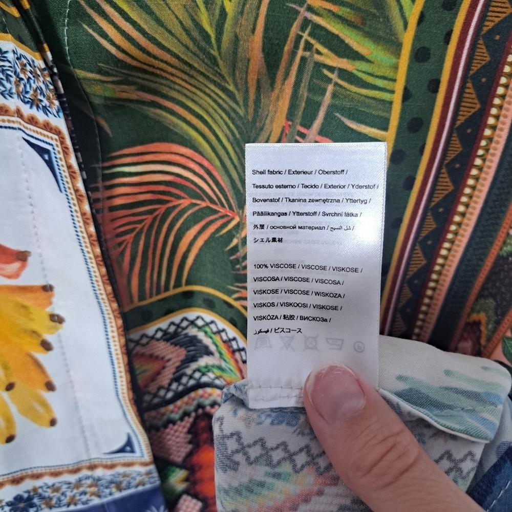 Farm Rio Tropical Mixed Scarves Button Down Small NWOT - Picture 9 of 9